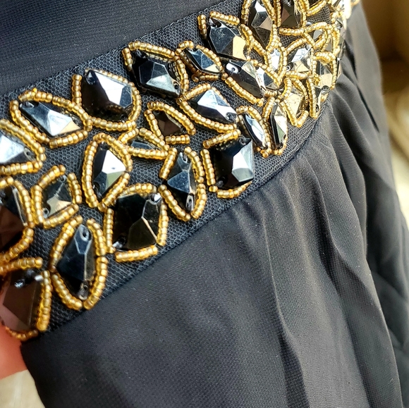 Trixxi Sleeveless High/Low Beaded Sash Gauzy Dress - Picture 3 of 3